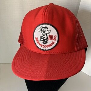 Vtg Bellows Systems Trucker Cap Hat Red Unworn Mesh Reynolds USA Advertising
